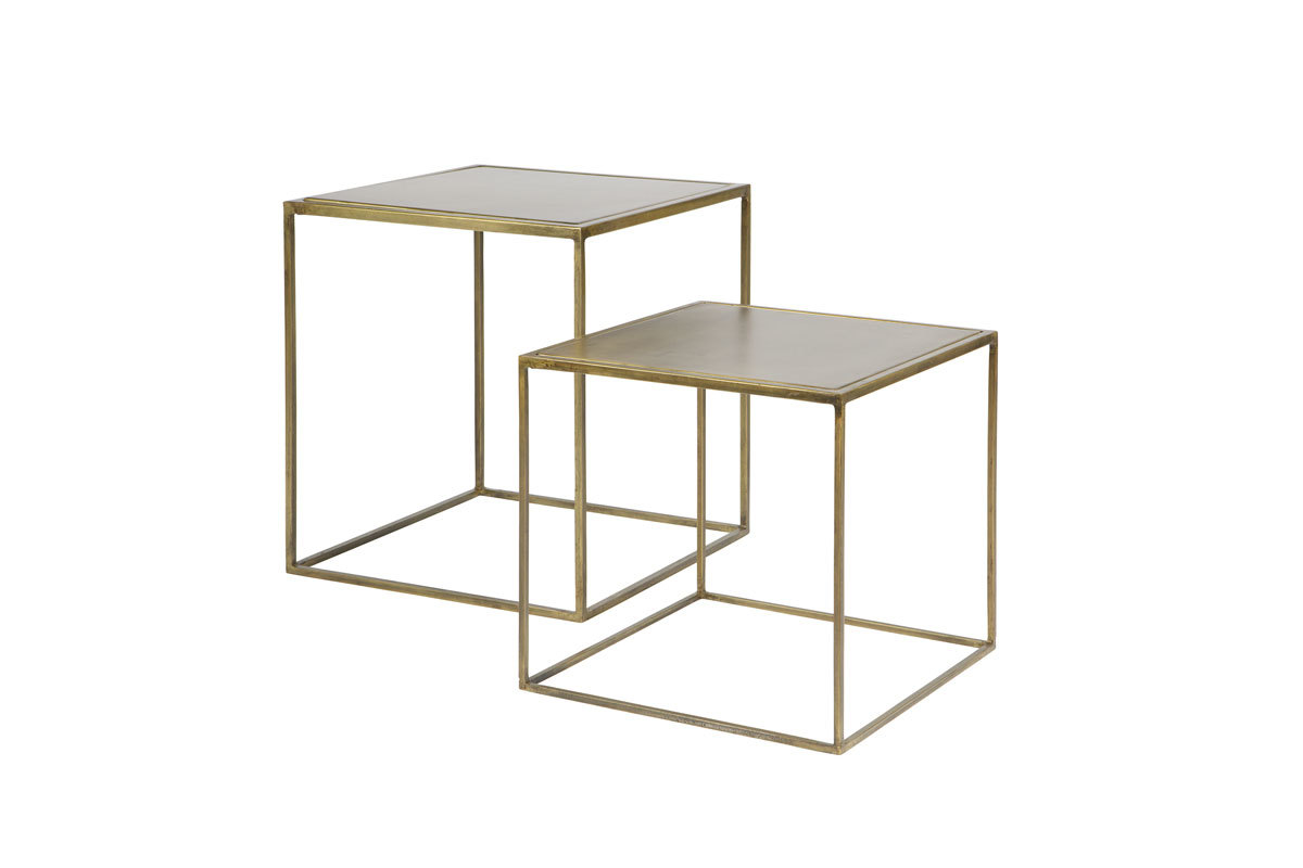 Mesa diseo metal latn lote de 2 ERINE