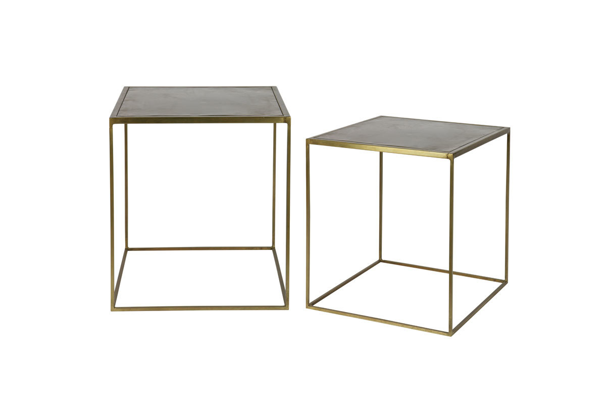 Mesa diseo metal latn lote de 2 ERINE