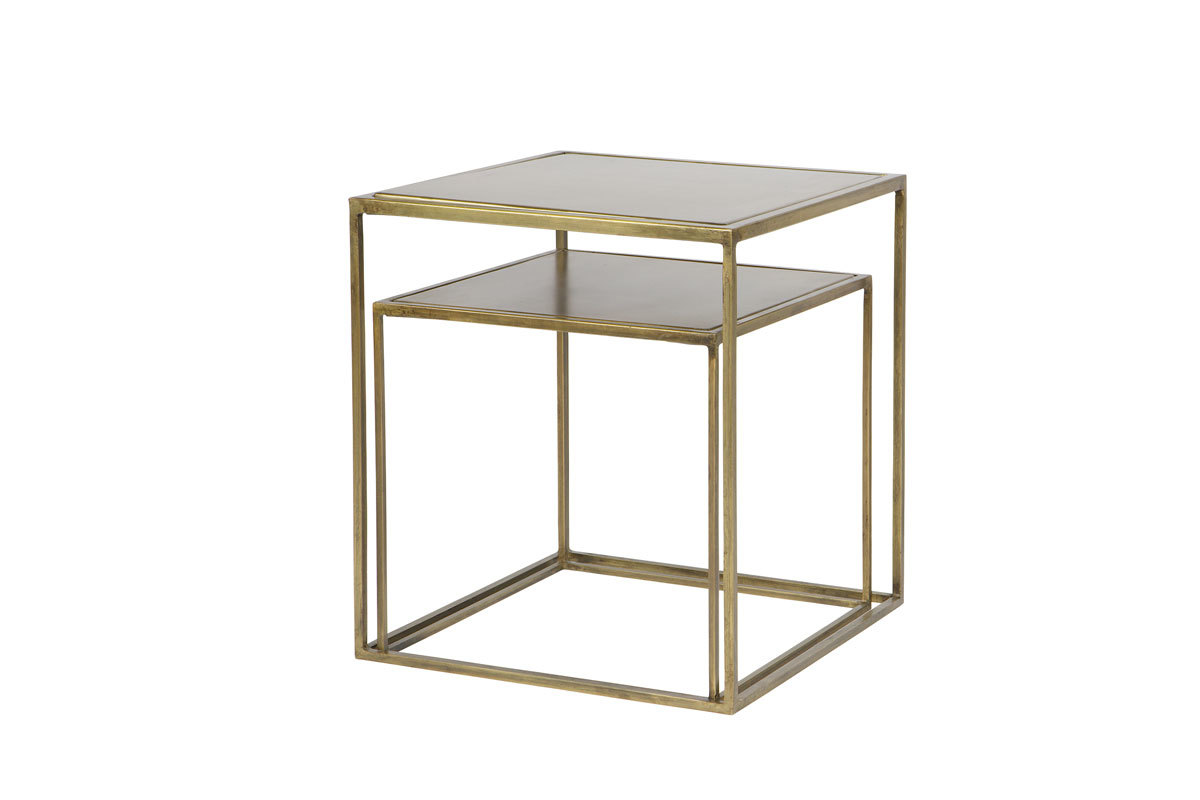 Mesa diseo metal latn lote de 2 ERINE