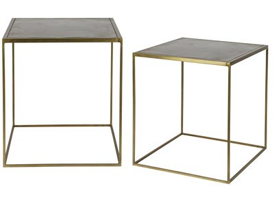 Mesa diseño metal latón lote de 2 ERINE - Mesa diseño metal latón lote de 2 ERINE
