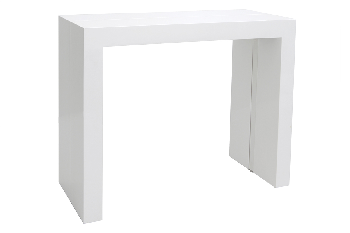 Mesa extensible blanco brillante CALEB