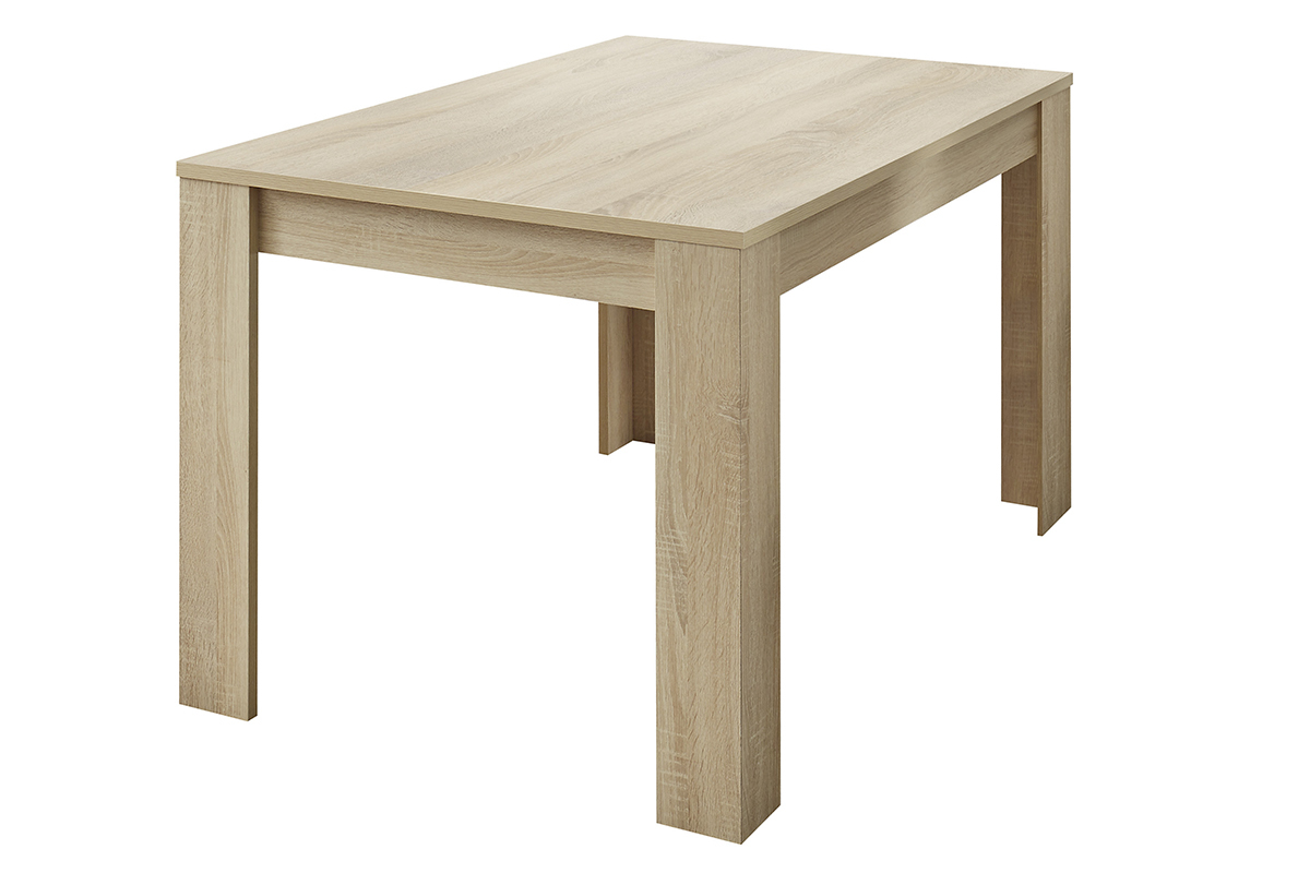 Mesa extensible chapada en roble claro rectangular 137-185cm KOFI