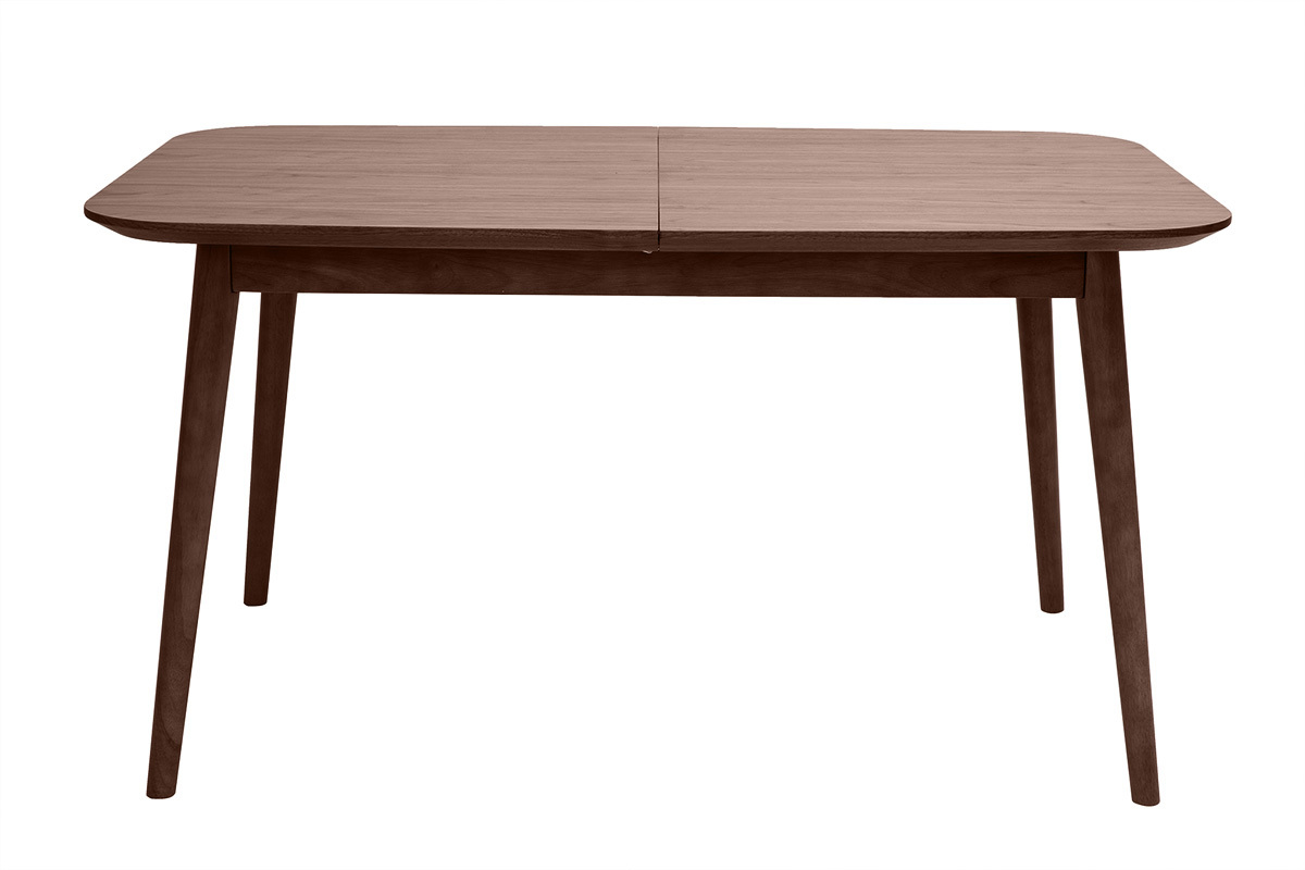 Mesa extensible con extensiones integradas rectangular en madera oscura nogal L140-170 cm ANK