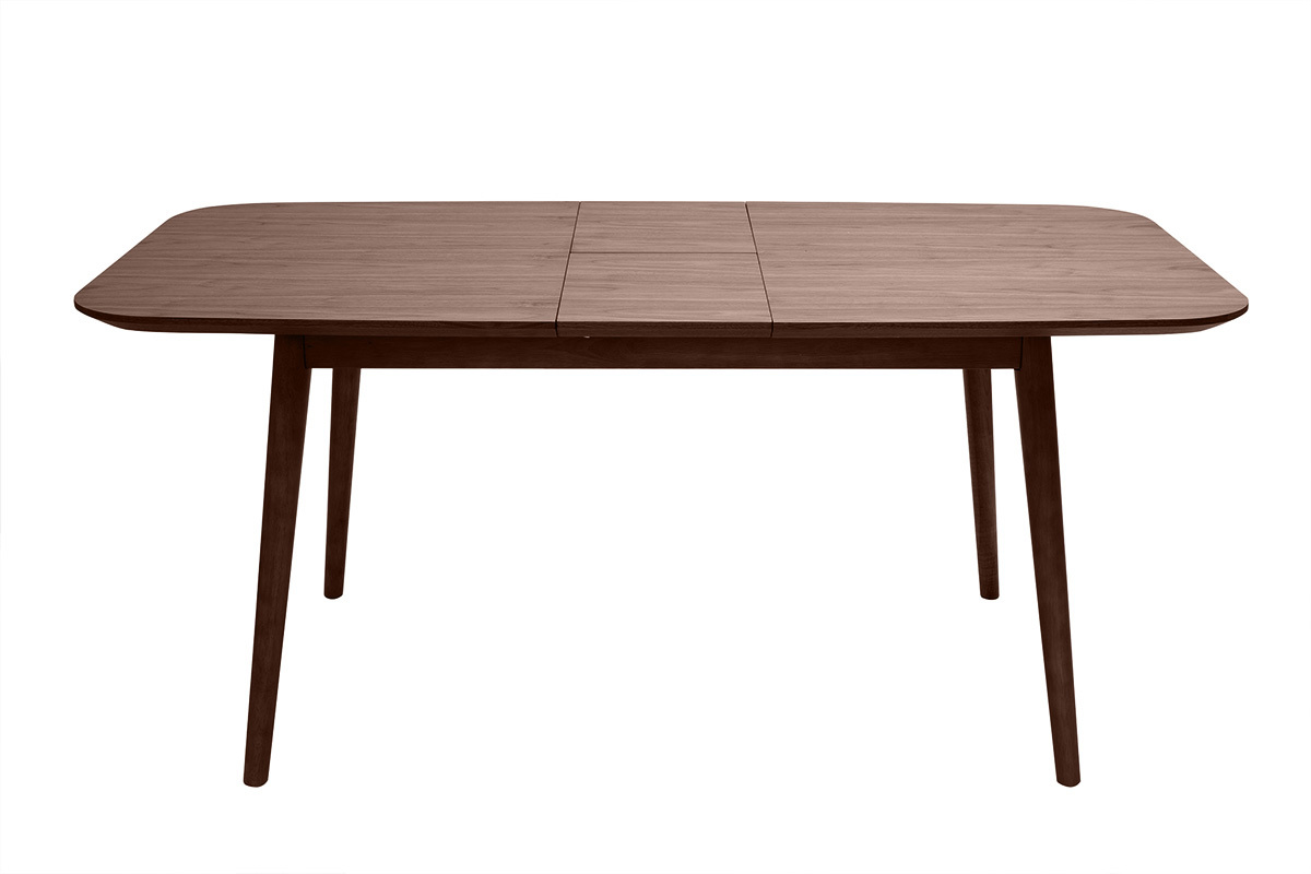 Mesa extensible con extensiones integradas rectangular en madera oscura nogal L140-170 cm ANK