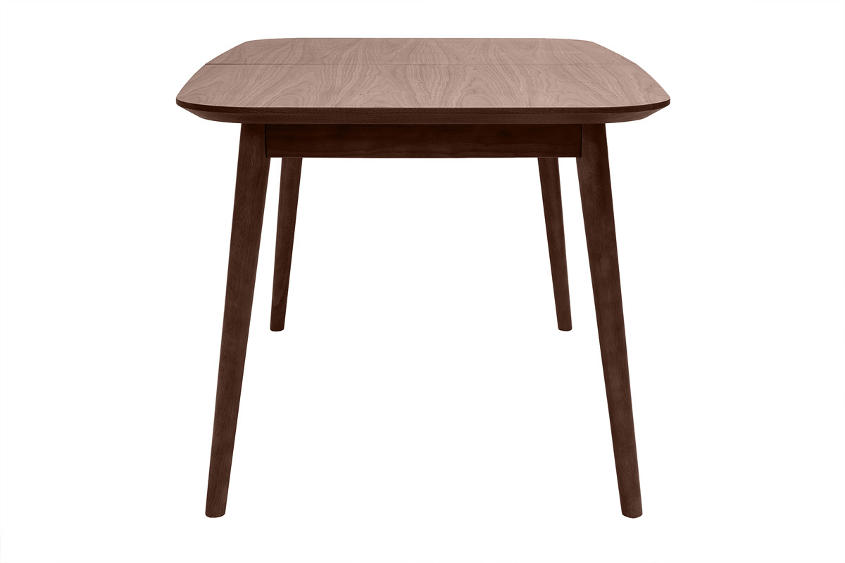 Mesa extensible con extensiones integradas rectangular en madera oscura nogal L140-170 cm ANK