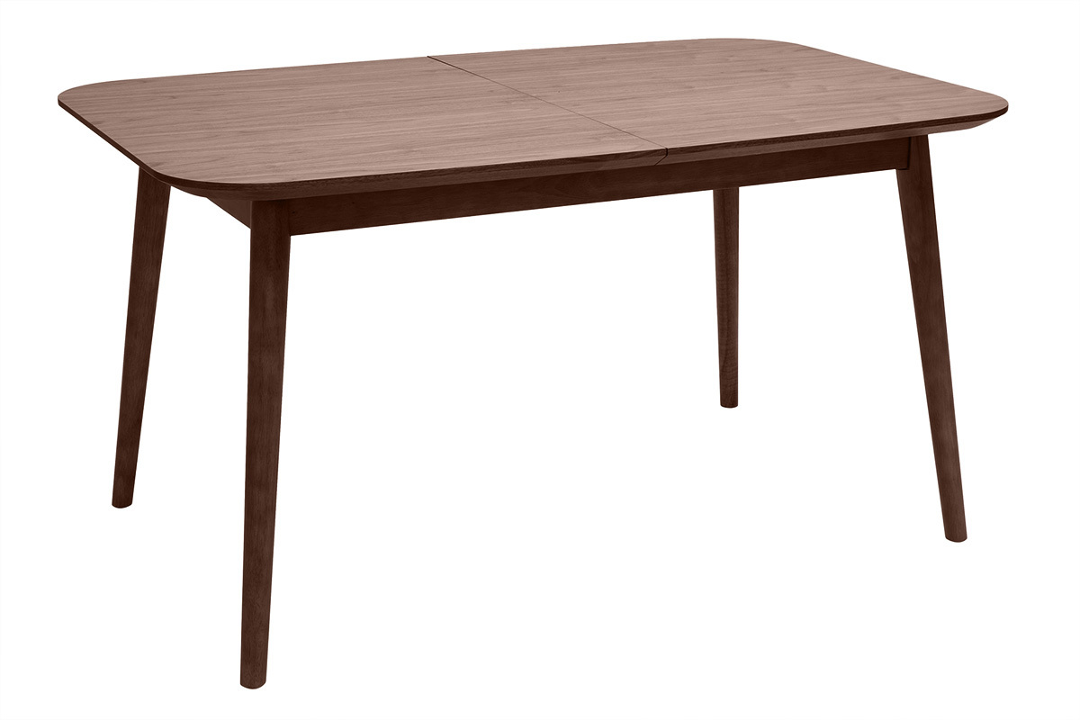 Mesa extensible con extensiones integradas rectangular en madera oscura nogal L140-170 cm ANK