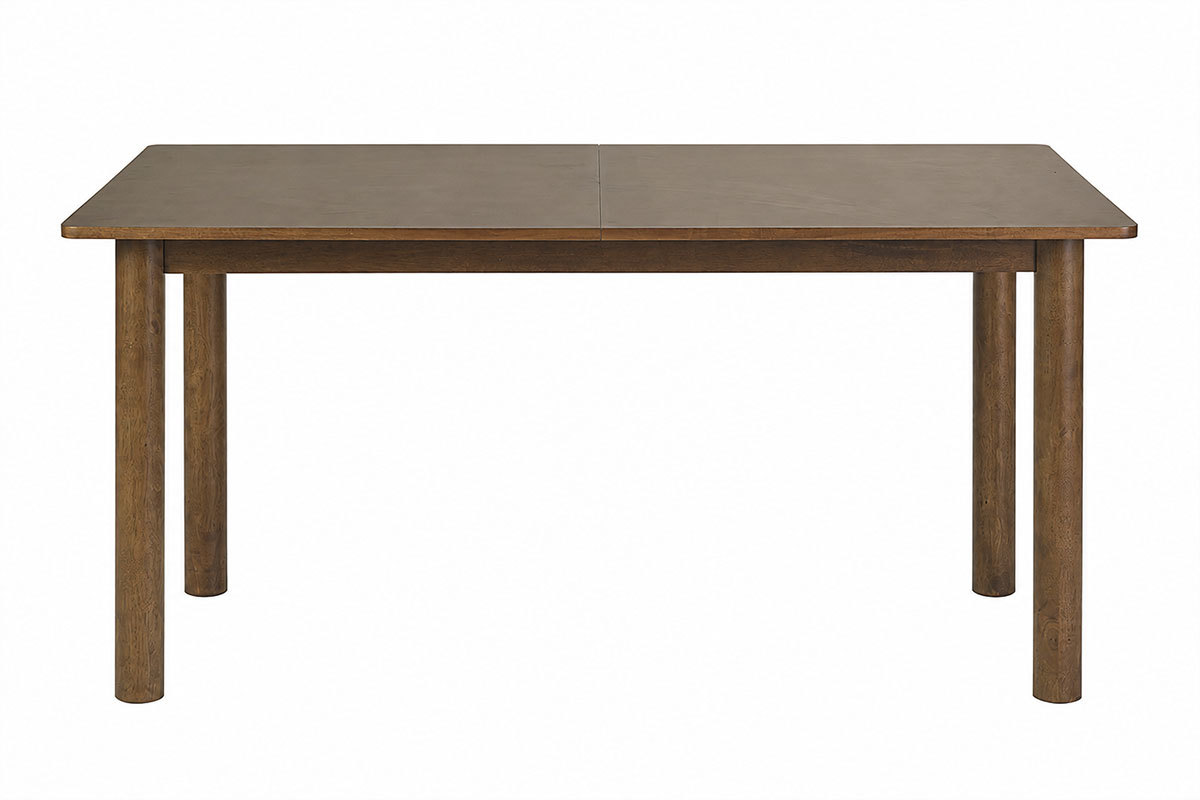Mesa extensible con extensiones integradas rectangular madera oscura nogal L160-210 cm CLAUDIE