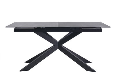 Mesa extensible de cer&aacute;mica negra y metal L168-210 cm MELZA