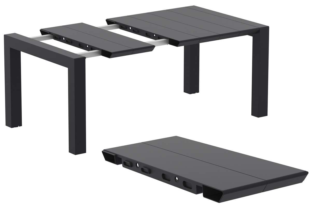Mesa extensible de exterior color negro L100-140 cm PRIMAVERA