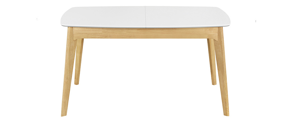 Mesa extensible nórdica blanca y madera MEENA