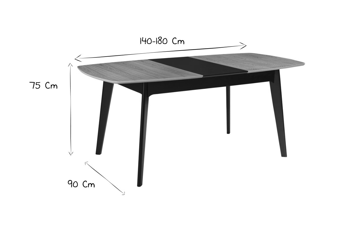 Mesa extensible nrdica blanca y madera MEENA
