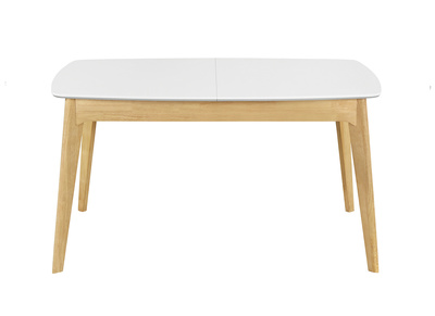 Mesa extensible nórdica blanca y madera MEENA