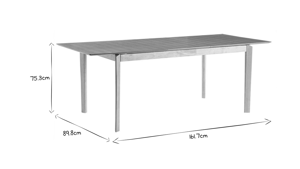 Mesa extensible rectangular de fresno 160-210 cm BONAVISTA