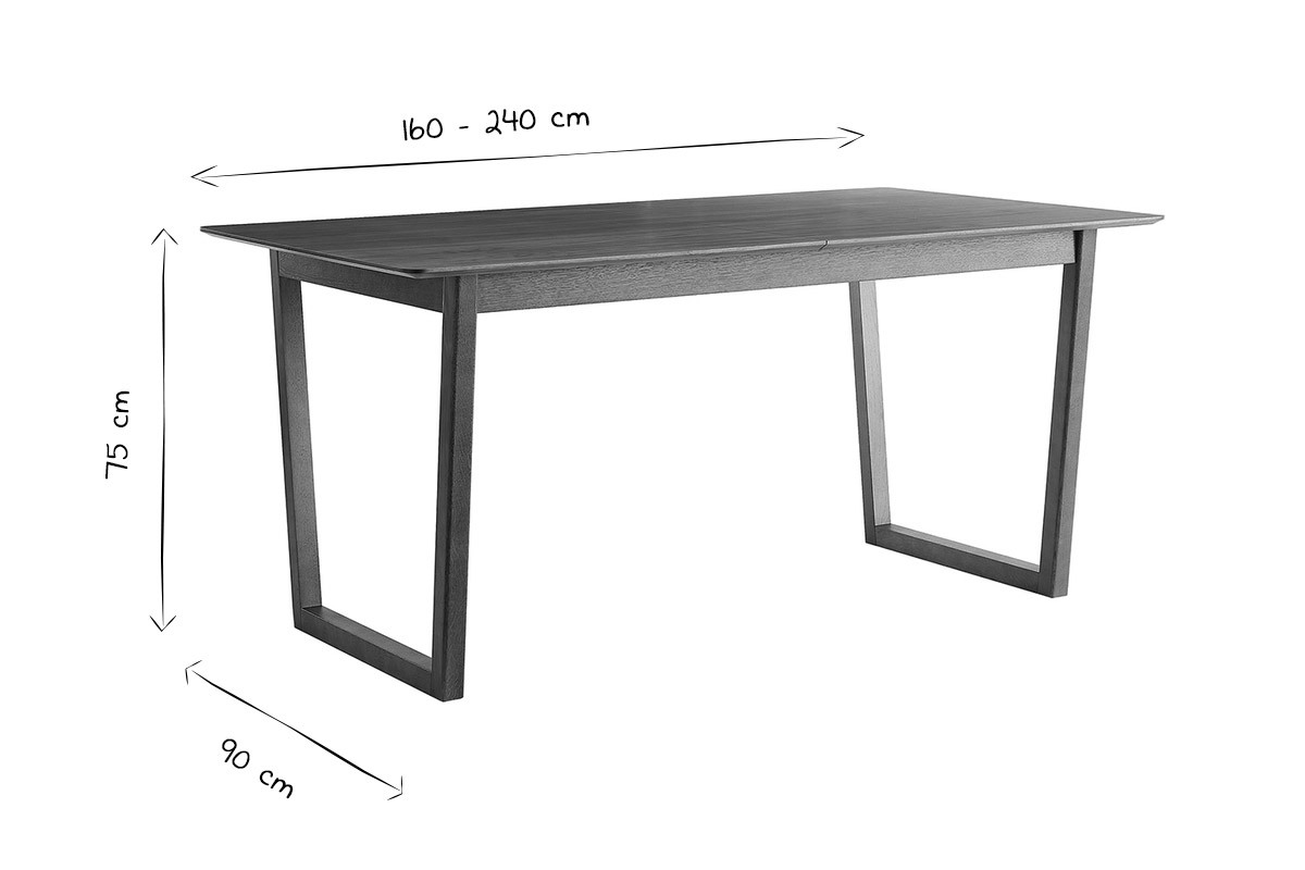Mesa extensible rectangular de nogal 160-240 cm LAHO