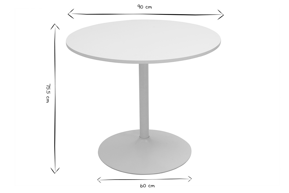 Mesa pequea diseo blanca D90 CALISTA