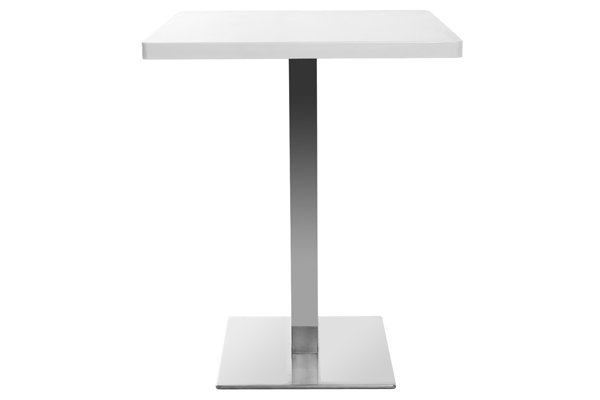 Mesa pequea diseo cuadrado blanca pata central L60 JORY