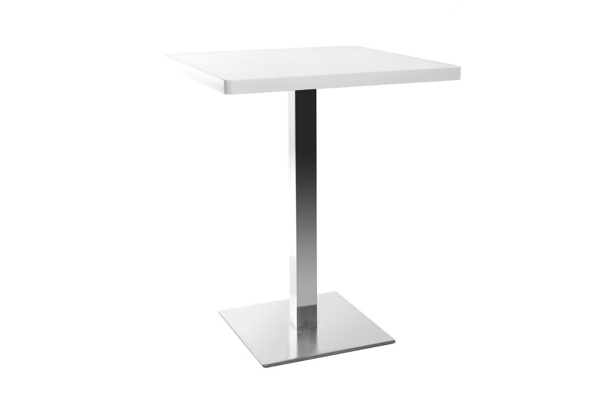 Mesa pequea diseo cuadrado blanca pata central L60 JORY