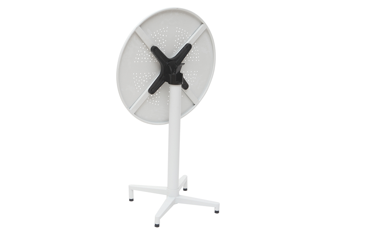 Mesa plegable redonda en metal blanco D60 DOTS