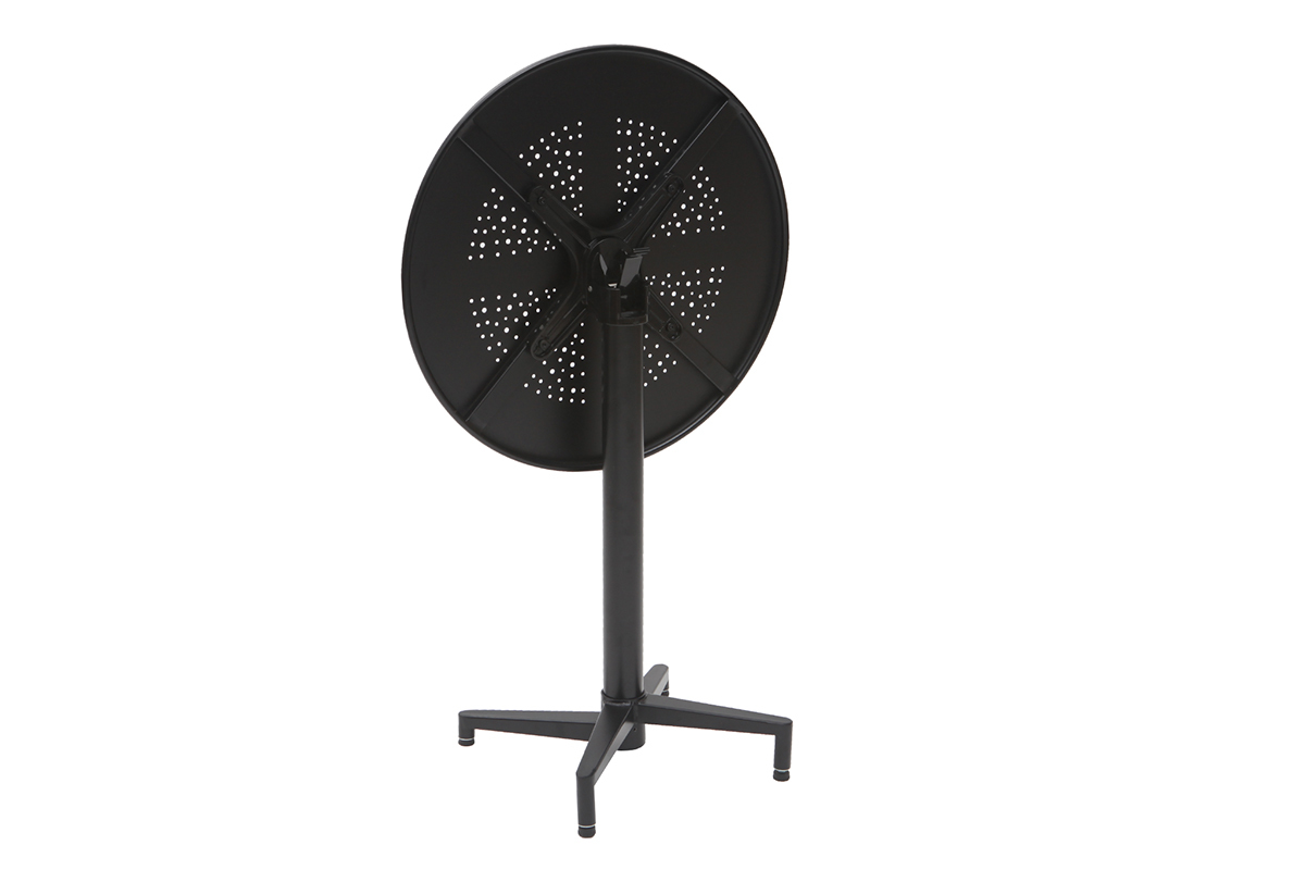Mesa plegable redonda en metal negro D60 DOTS