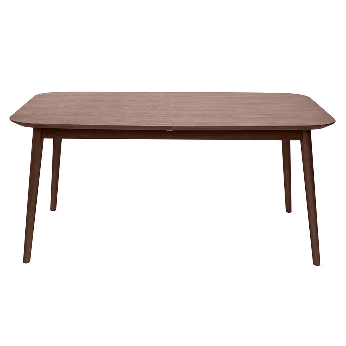 Mesa rectangular extensible con extensiones integradas de madera de nogal oscuro 160-210 cm ANK