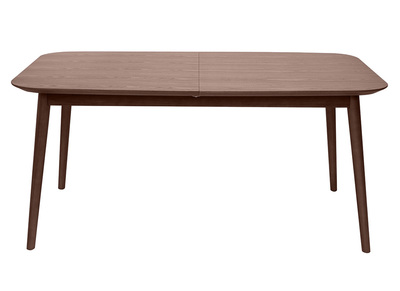 Mesa rectangular extensible con extensiones integradas de madera de nogal oscuro 160-210 cm ANK