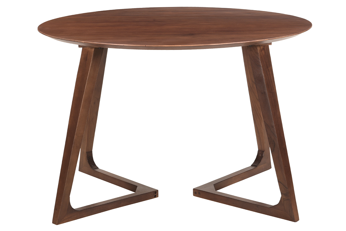 Mesa redonda de diseo de madera maciza 115 cm BANDOL