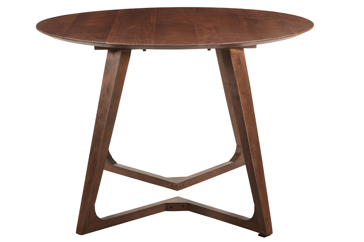 Mesa redonda de diseo de madera maciza 115 cm BANDOL
