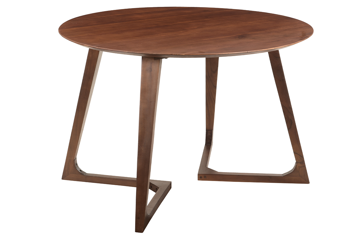 Mesa redonda de diseo de madera maciza 115 cm BANDOL