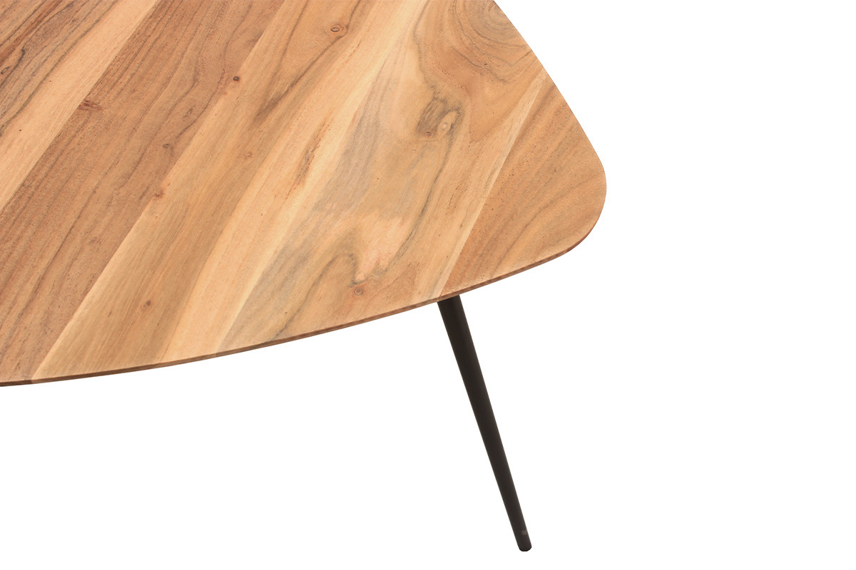 Mesas nido madera maciza y metal negro (juego de 2) STONES