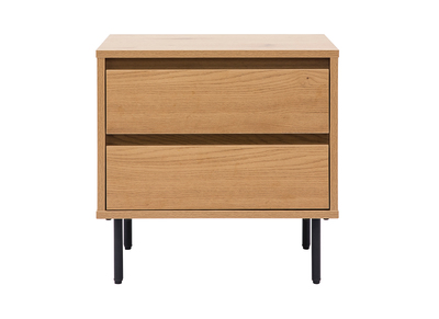 Mesilla de noche con acabado de roble claro y 2 cajones ARAGON