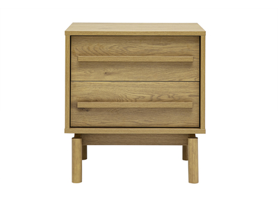 Mesita de noche acabado madera roble 2 cajones L50 cm YSEULT