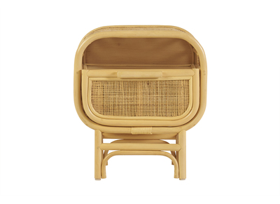 Mesita de noche con cajón de ratán LUWAK