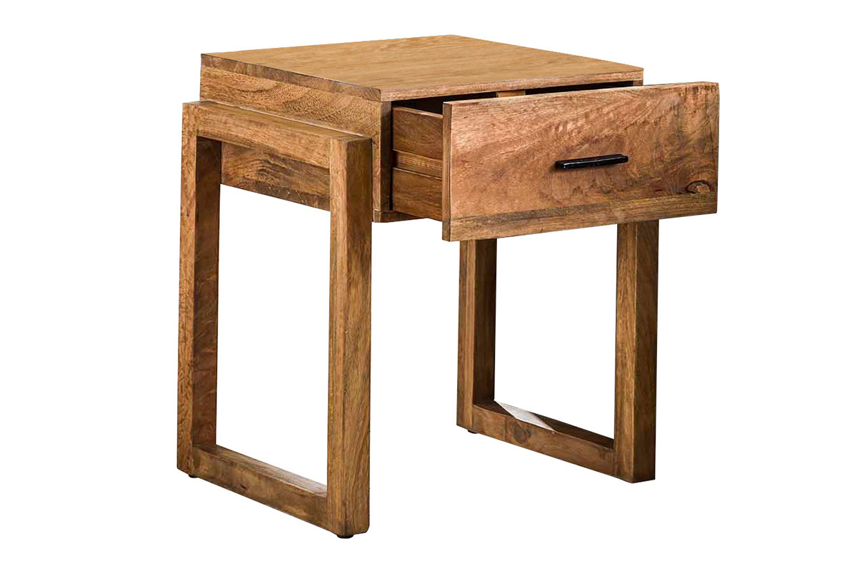 Mesita de noche con caj�n en mango macizo DALE