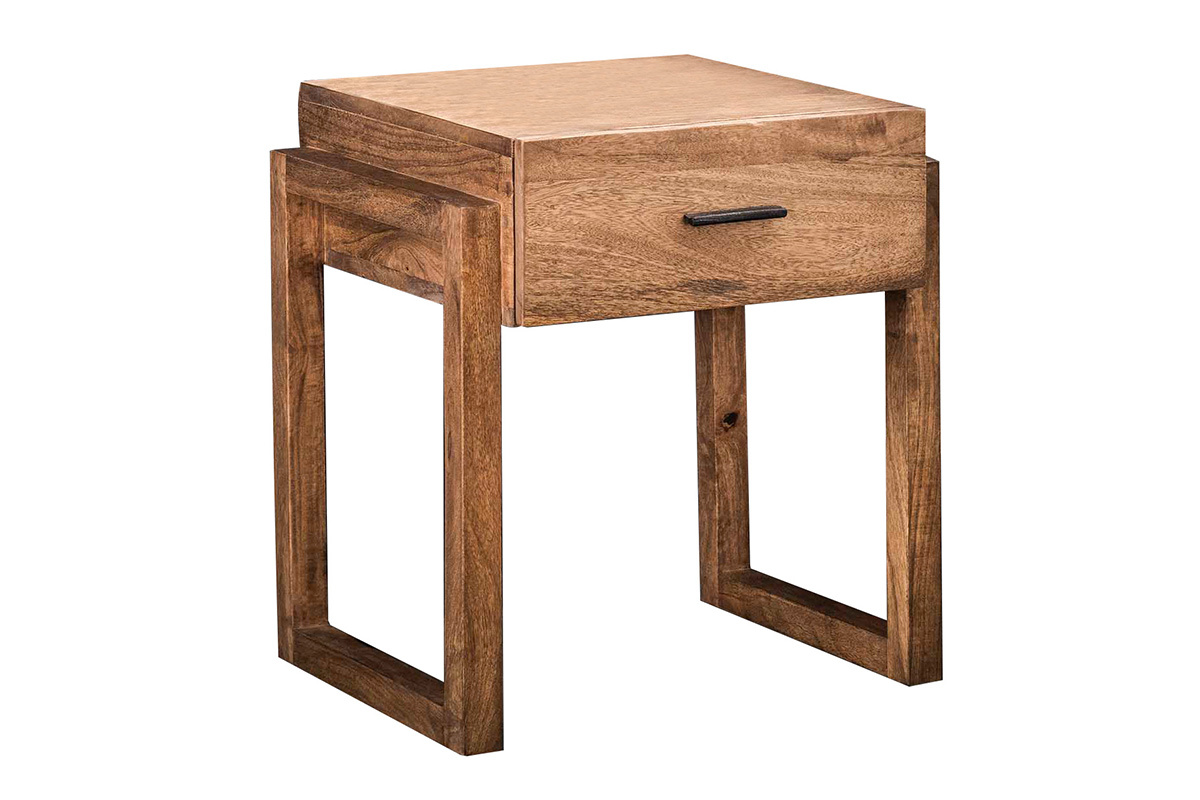 Mesita de noche con caj�n en mango macizo DALE