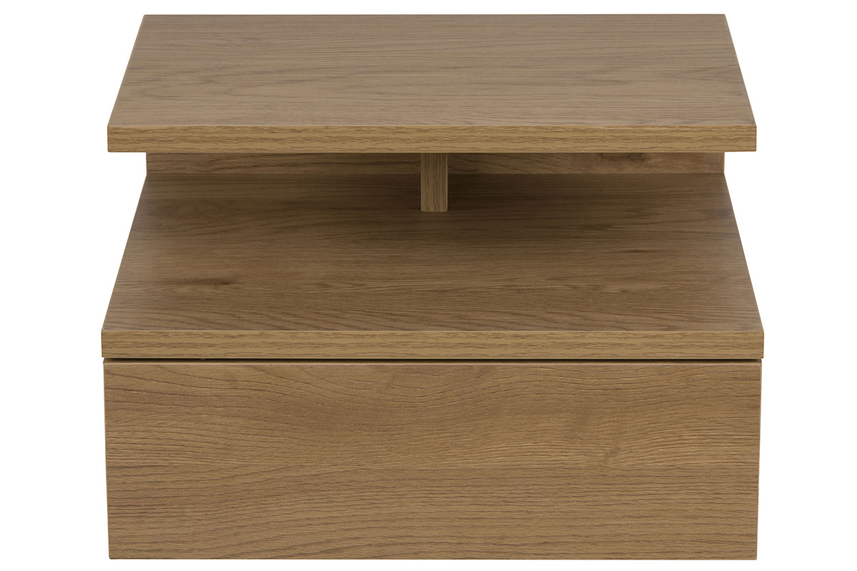 Mesita de noche de pared acabado roble natural MITSY
