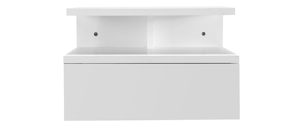 Mesita de noche de pared lacada blanca MITSY