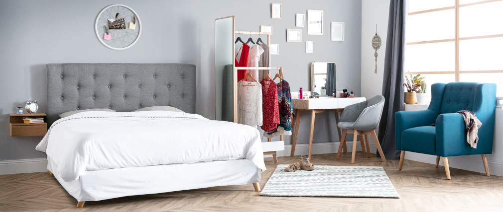 Mesita de noche de pared lacada blanca MITSY