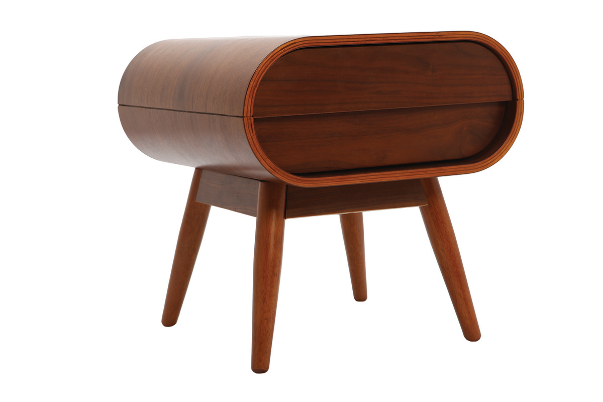 Mesita de noche dise�o nogal 1 caj�n BJORG