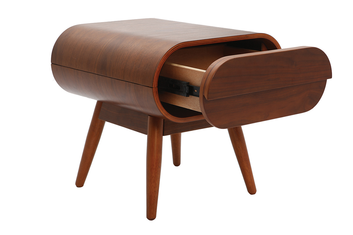 Mesita de noche dise�o nogal 1 caj�n BJORG