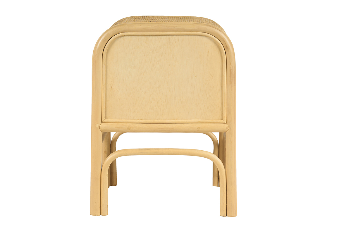 Mesa de noche de rat�n GALON vista desde atr�s.