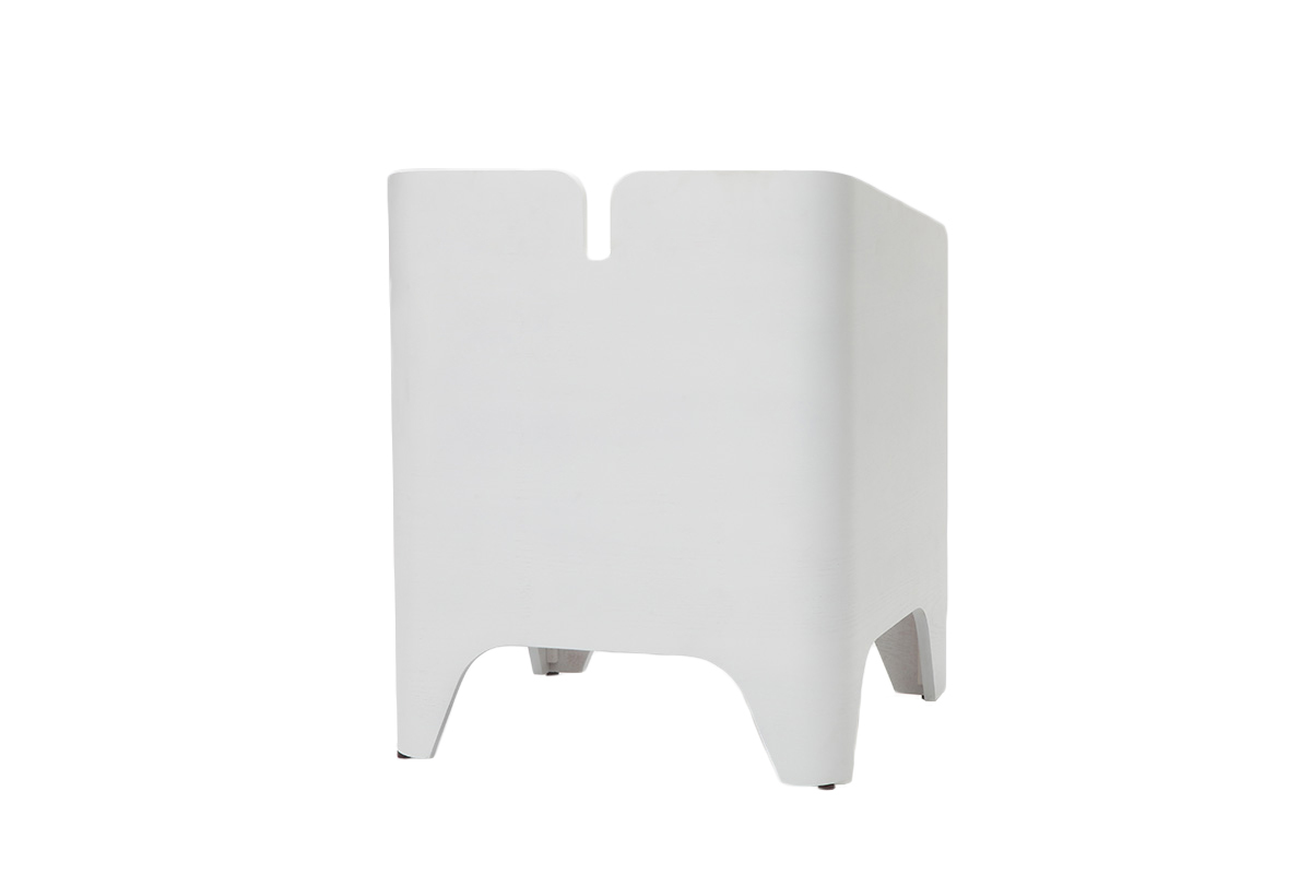 Mesita de noche estilo n�rdico fresno blanco NEVIL