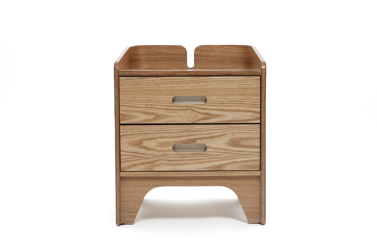 Mesita de noche estilo n�rdico fresno NEVIL