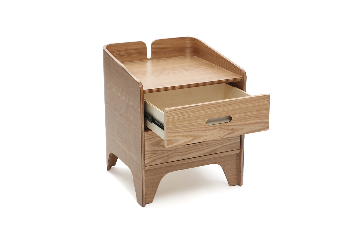 Mesita de noche estilo n�rdico fresno NEVIL