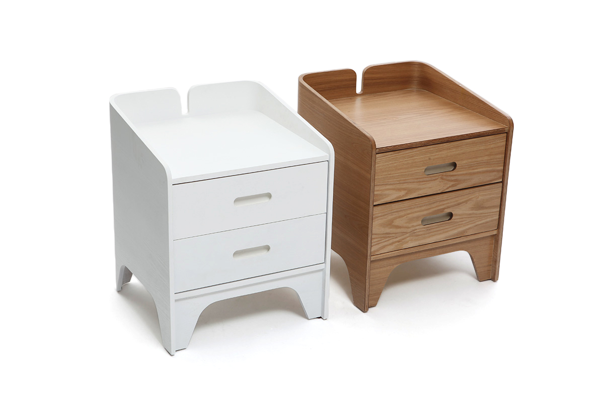 Mesita de noche estilo n�rdico fresno NEVIL