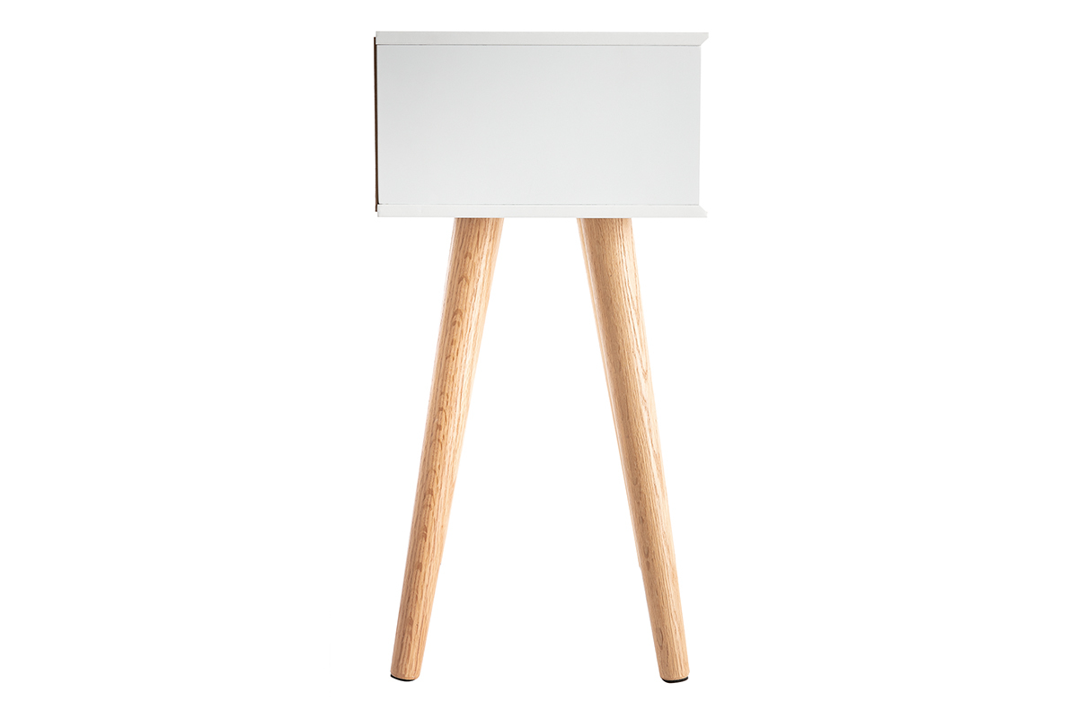 Mesita de noche nrdica madera y blanco SNOOP