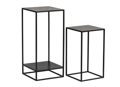 Mesitas auxiliares nido en metal negro (lote de 2) IGGY