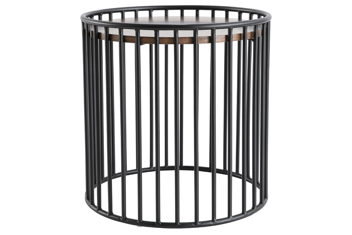 Metal auxiliar moderna madera oscura y metal HARP