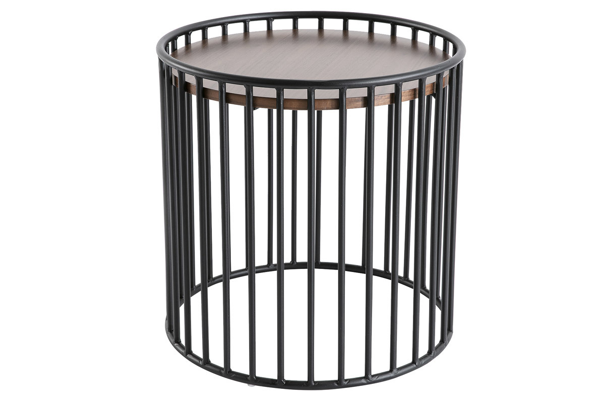 Metal auxiliar moderna madera oscura y metal HARP