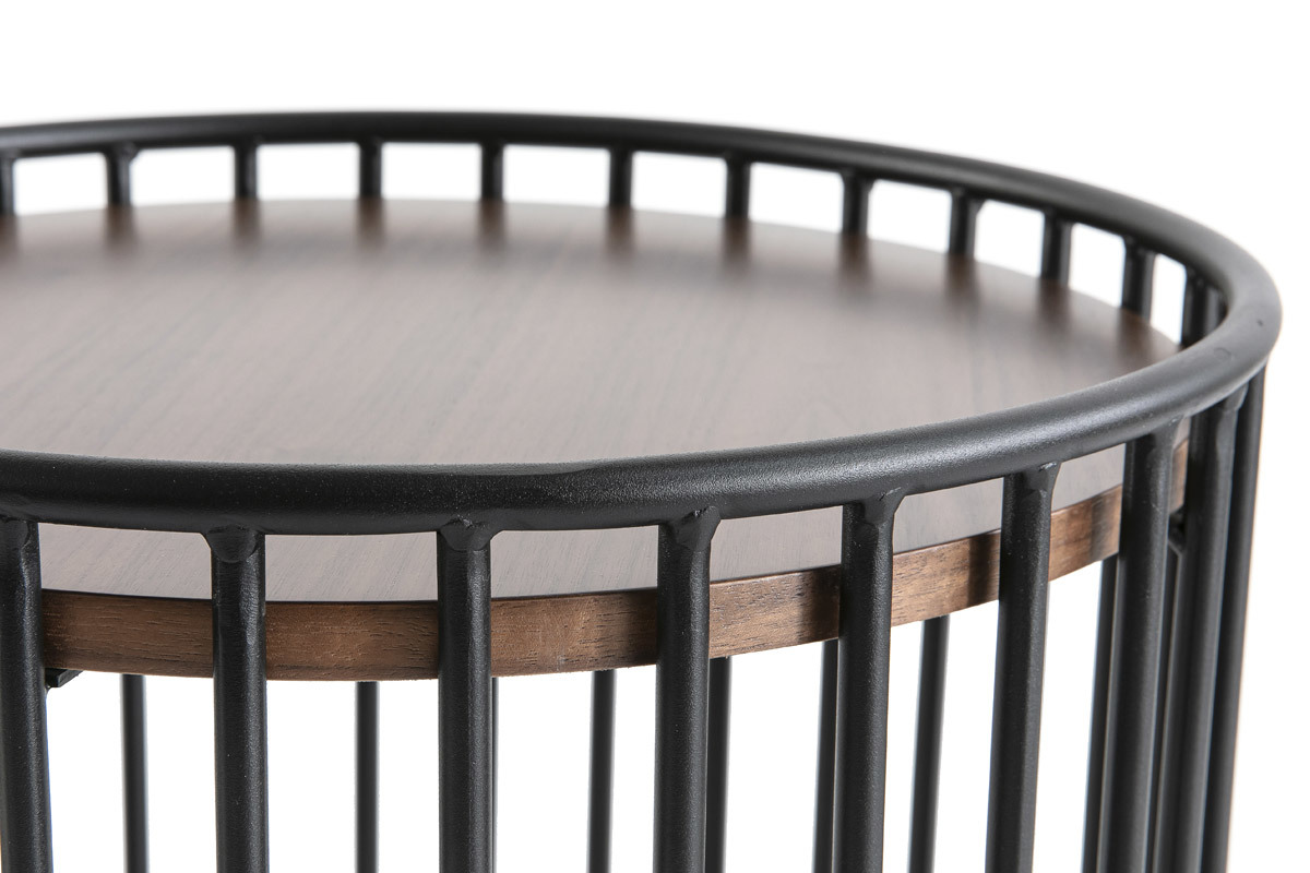 Metal auxiliar moderna madera oscura y metal HARP