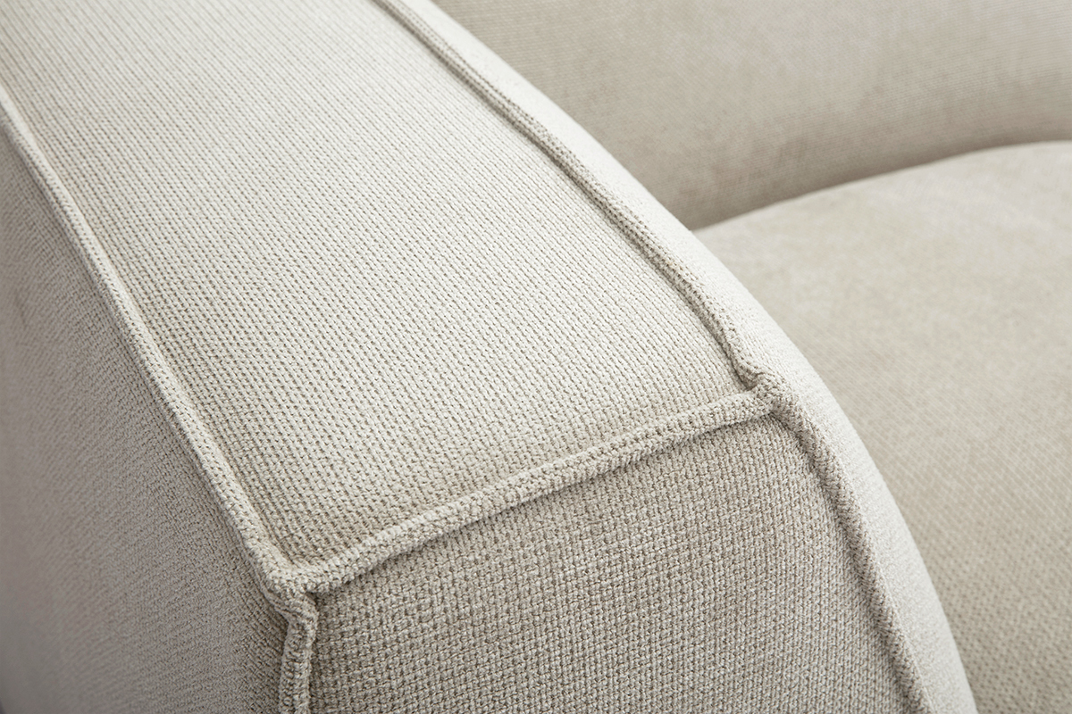 M�dulo central de esquina para sof� en tejido chenilla beige SPLIT